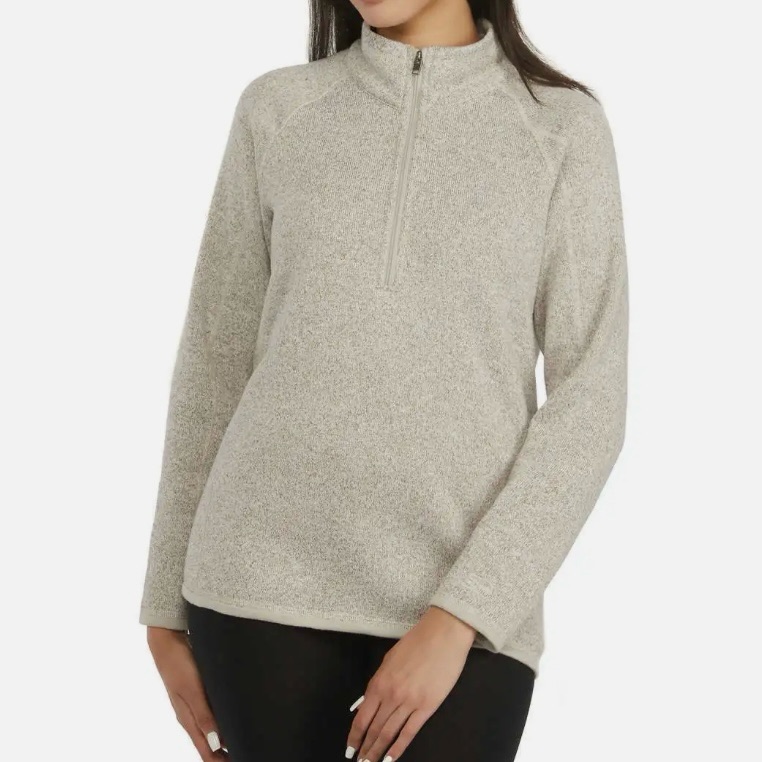 Stormpack Heathered Oatmeal Quarter Zip Large